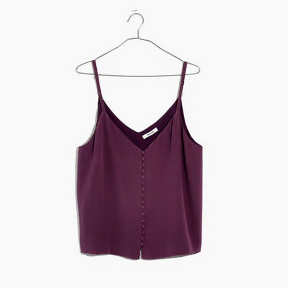 Madewell Tops - Madewell Silk Button-Down Cami NWT Faded Eggplant